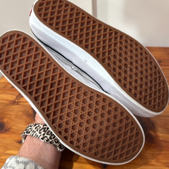 Vans Authentic Platform Tonal Check True White Sneakers - Picture 6 of 8